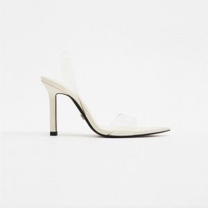 White vinyl zara shoes